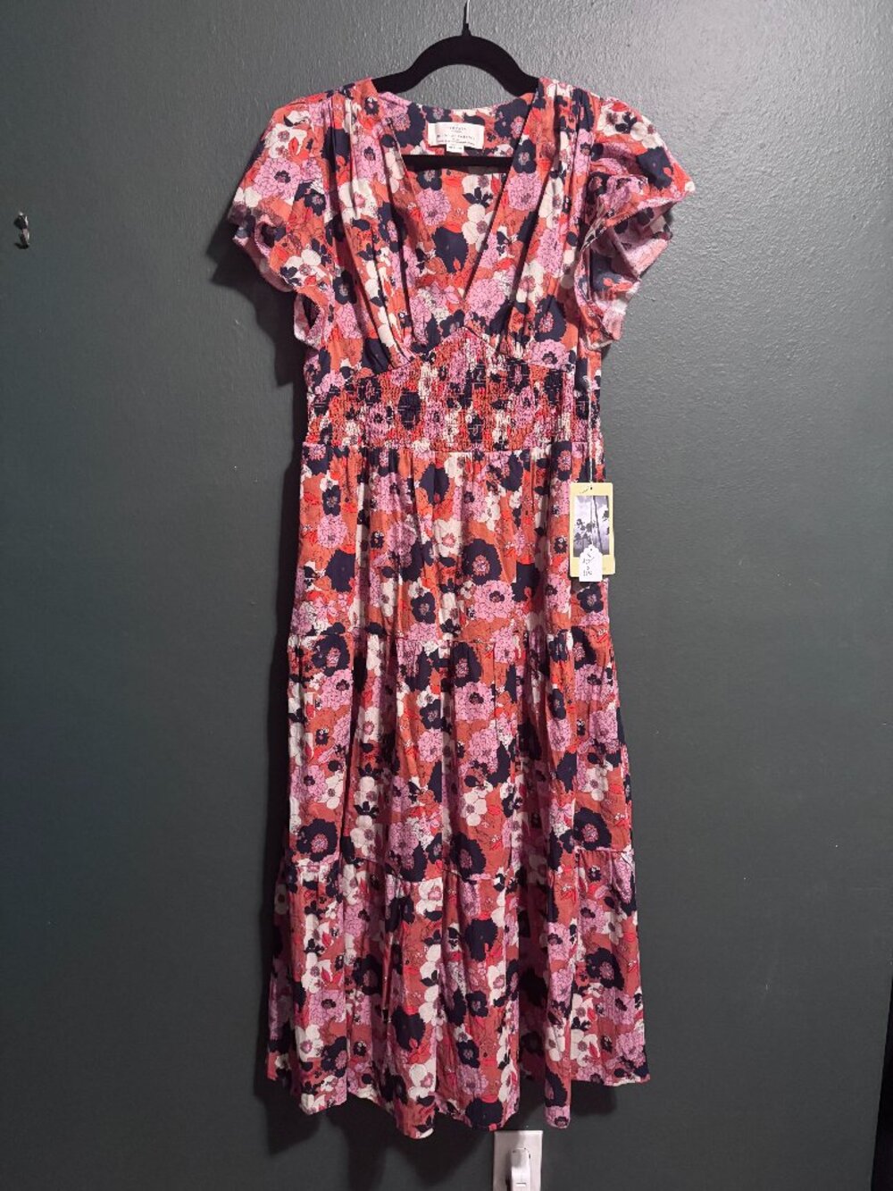 Birds of Paradis by Trovata "Naomi" Smocked Midi Dress - Picture 3 of 4